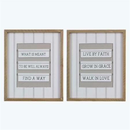 YOUNGS Wood Framed Wall Sign, Assorted Color - 2 Piece 21779